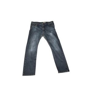 Wrangler Men's Slim Straight Jeans 42x30 Dark Wash Denim Big & Tall Workwear